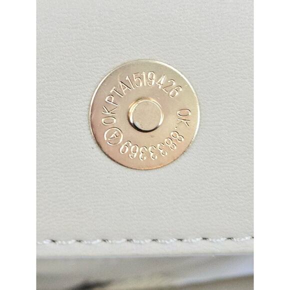 $299 Valentino Orlandi Quilted Shoulder Bag w/ Pendant Vegan Light Taupe New - Picture 12 of 15